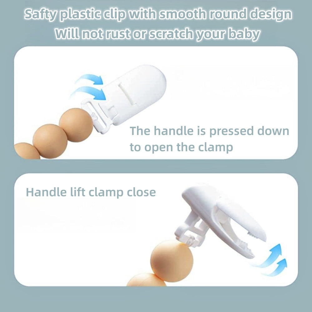 Gemormonee pacifier clip fits most pacifiers and bibs for versatility.