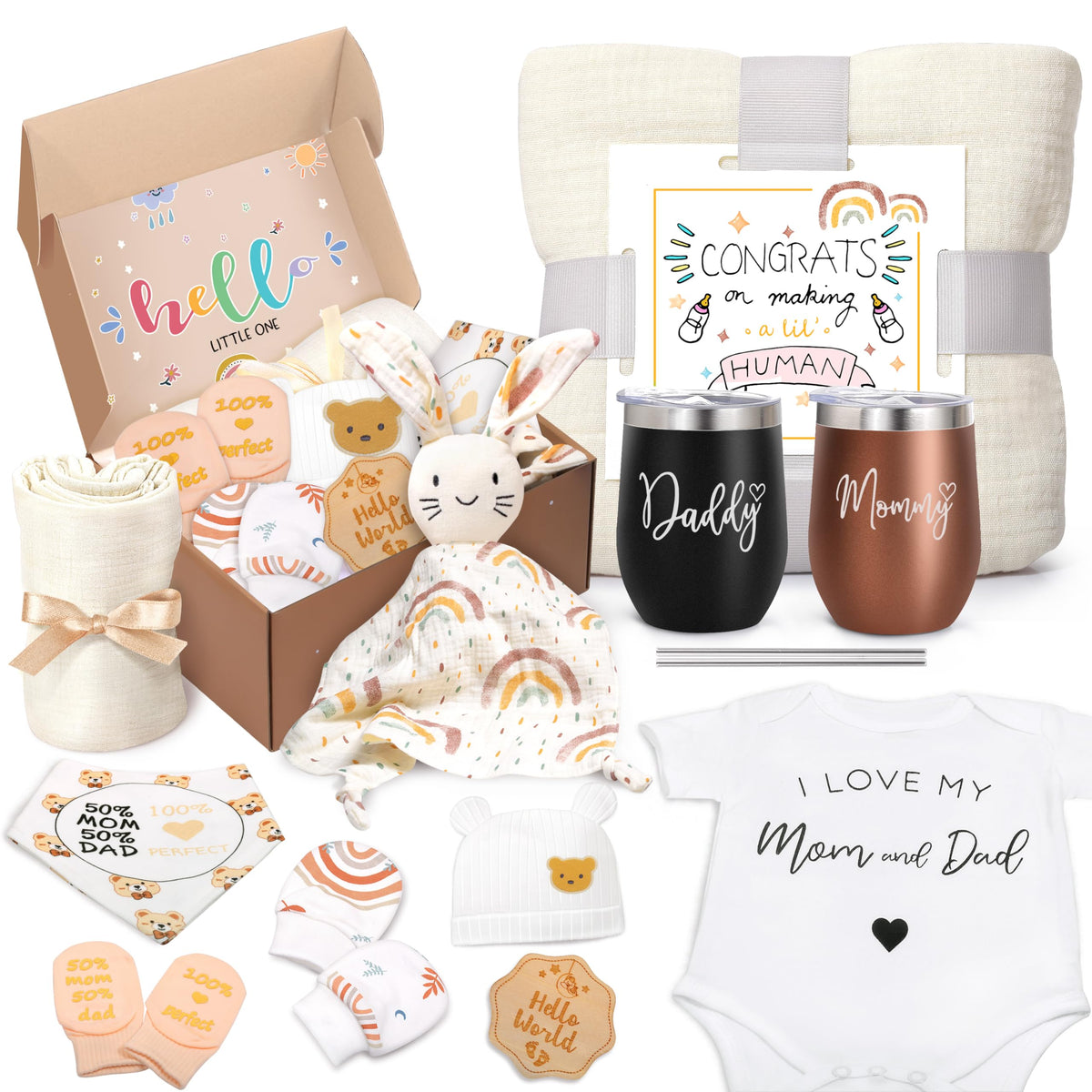 GEMTEND bath towel in gift box for gentle baby bath times