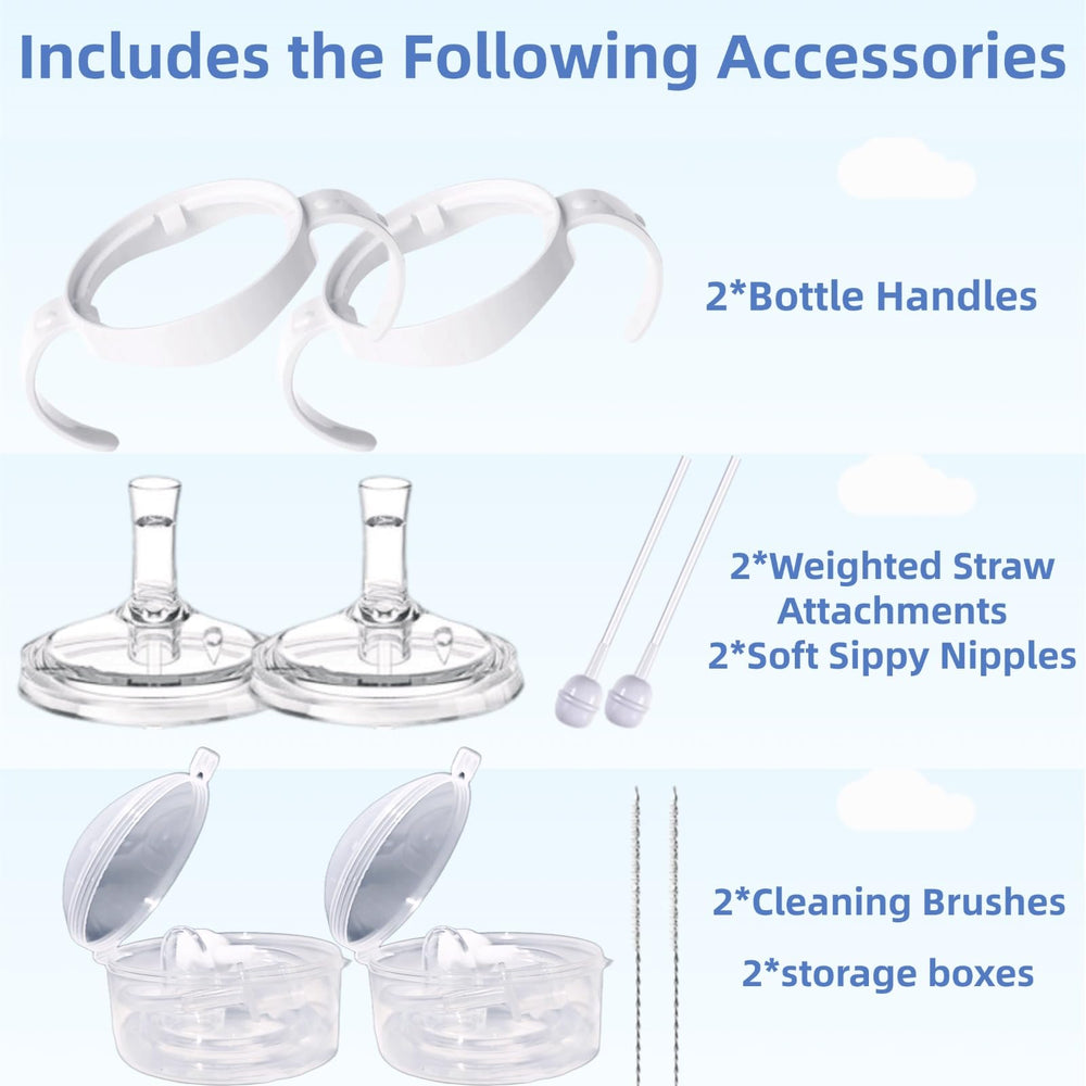 Generic 2Pack sippy cup conversion kit dishwasher-safe spouts for easy cleaning.