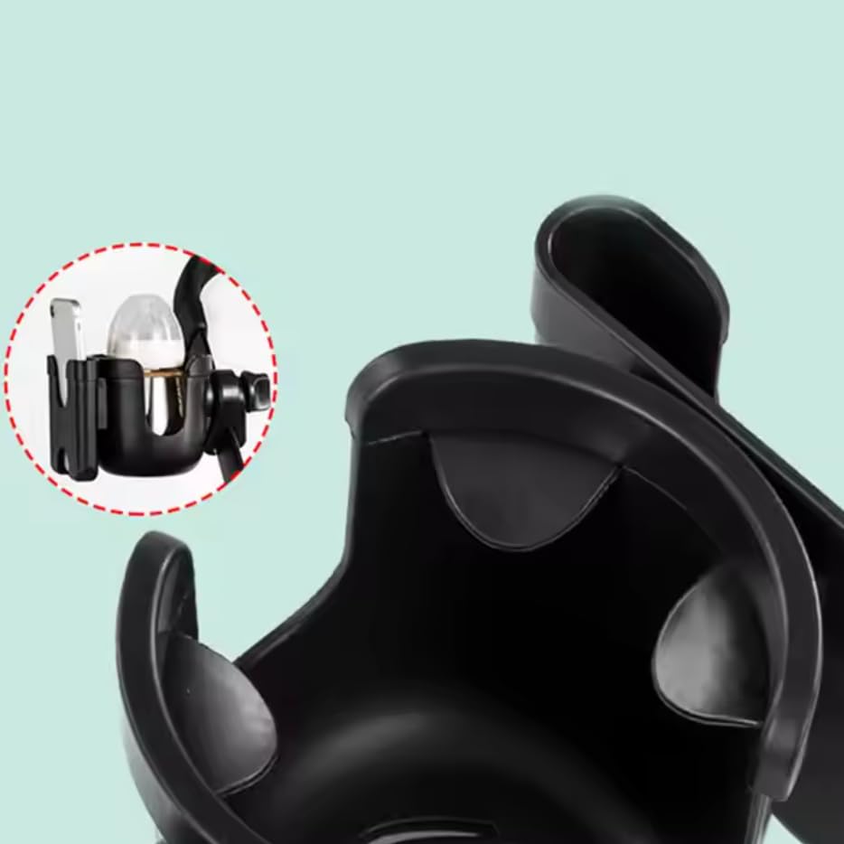 Generic 360 degree rotation accessory supports hands free sipping and device use.