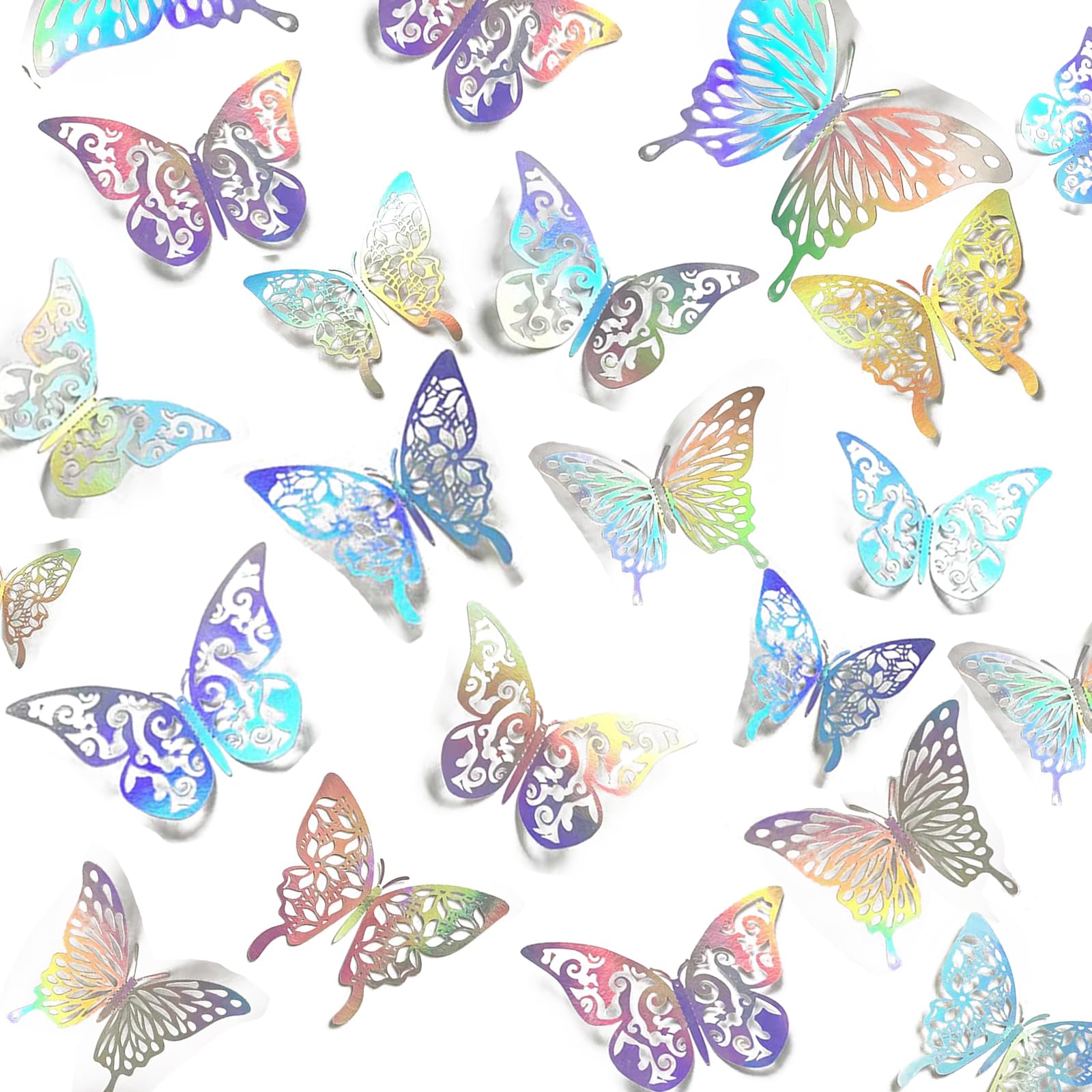 Generic 3D Laser Butterfly Wall Decor silver close-up for mirror accents and sparkle
