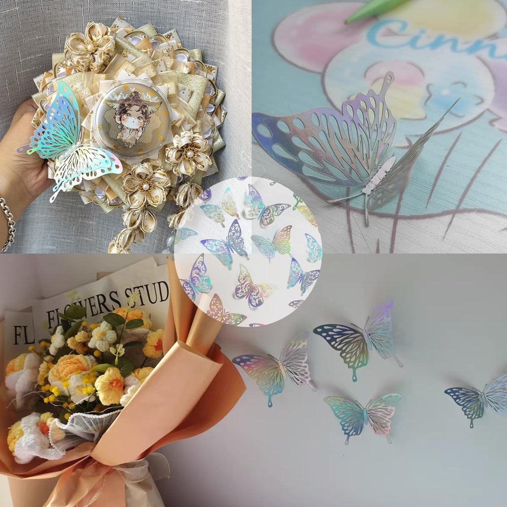 Generic 3D Laser Butterfly Wall Decor silver removable decor on windows and walls