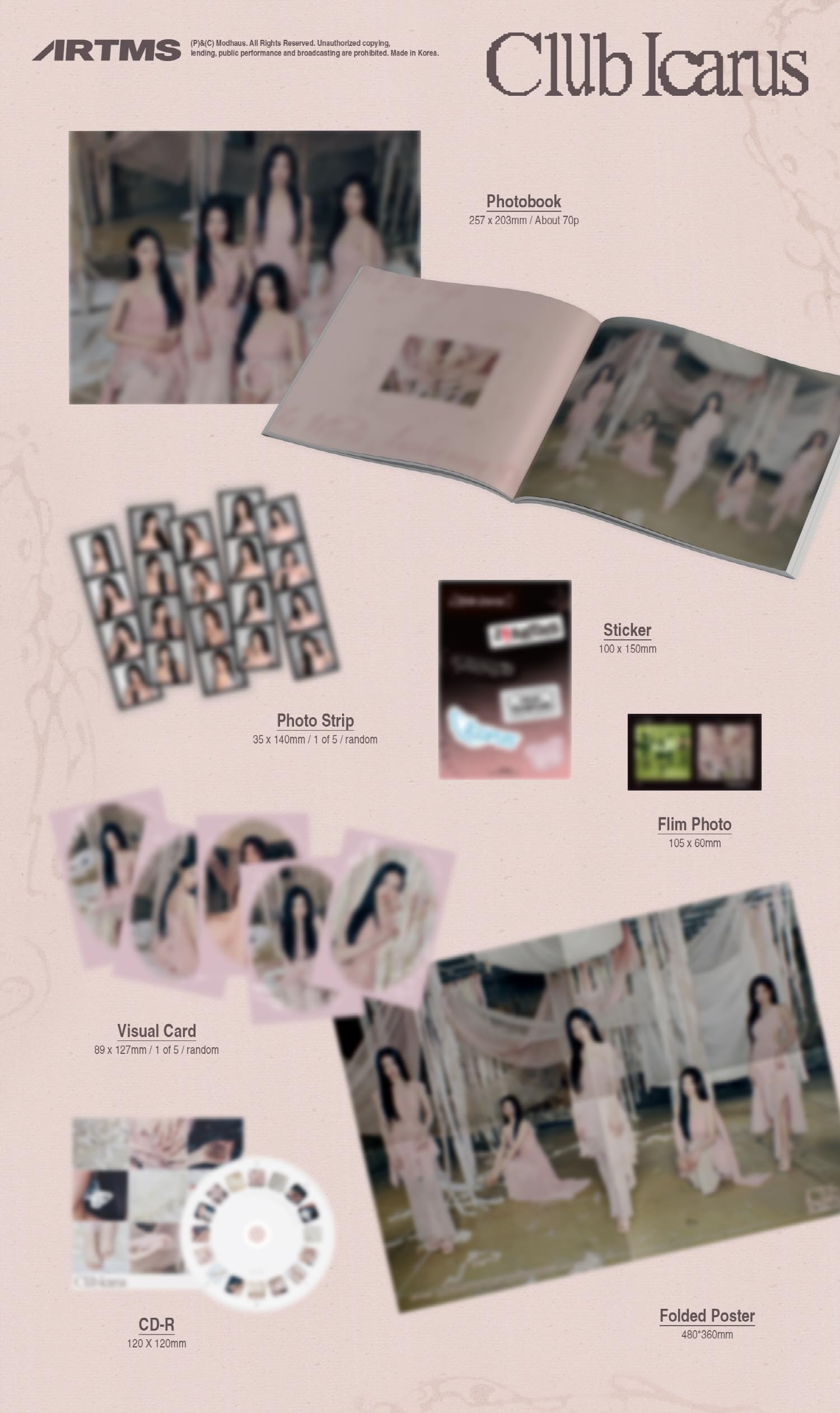 ARTMS Club Icarus Standard B packaging image, shows sealed album with tracking and included goodies.