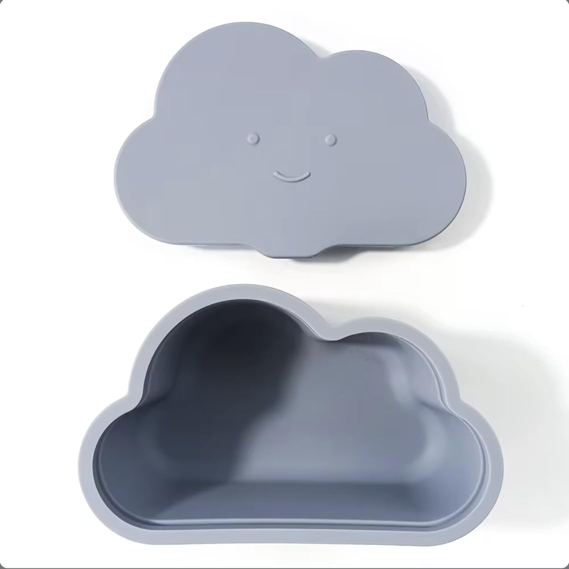 Generic Baby Cloud Snack Container in blue, leak-proof and dishwasher-safe for on-the-go snacks.