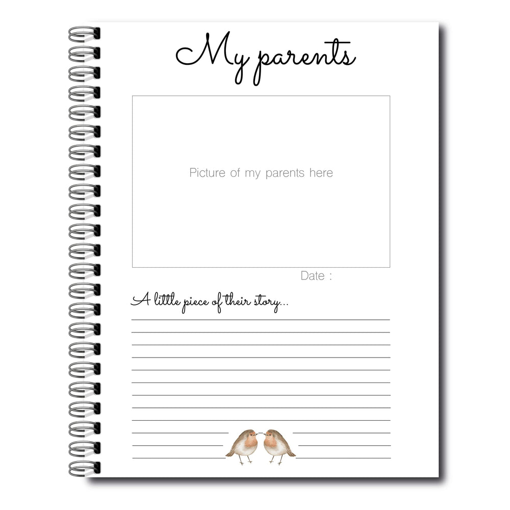 Générique My Baby Memories Book inside pages showing milestone layout for photos