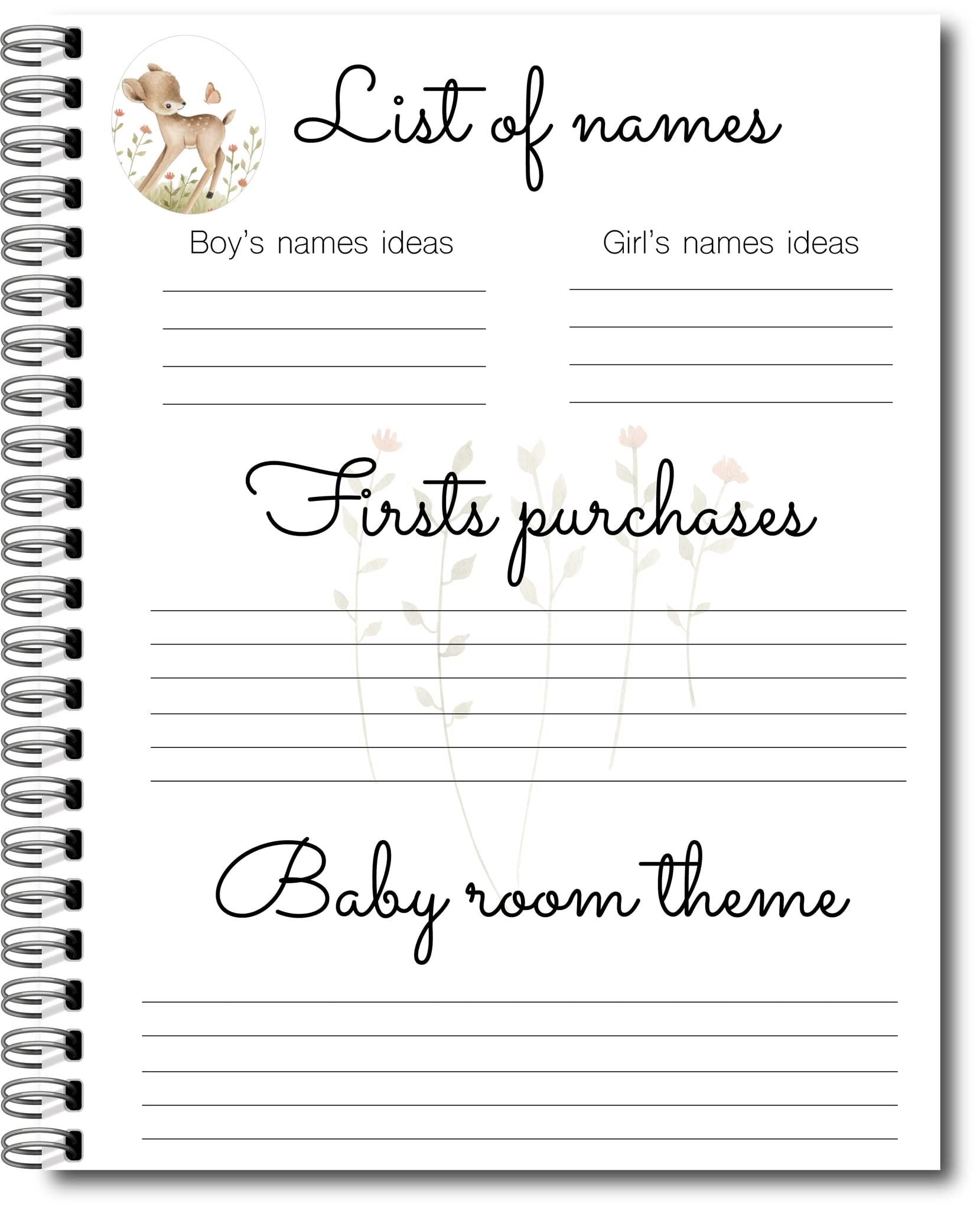Générique My Baby Memories Book monthly milestones page for growth tracking