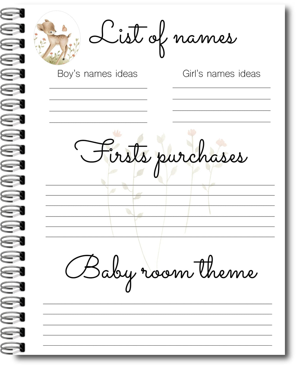 Générique My Baby Memories Book monthly milestones page for growth tracking