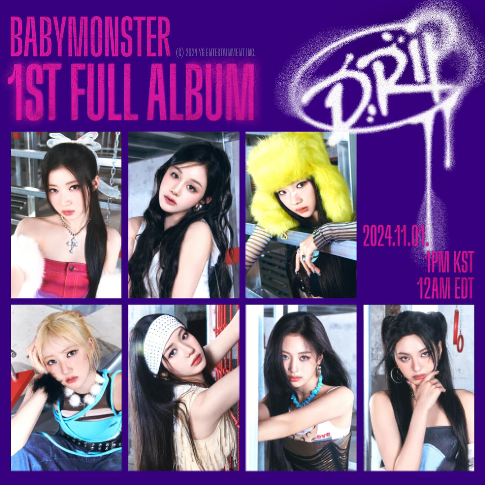 Generic BabyMonster Drip YG TAG contents with QR card, deco sticker, keepsake value for fans.