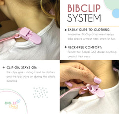 Generic Bib Up mess-pocket catches crumbs to protect clothing.