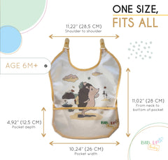 Generic Bib Up soft BPA-free fabric is easy to wipe clean.