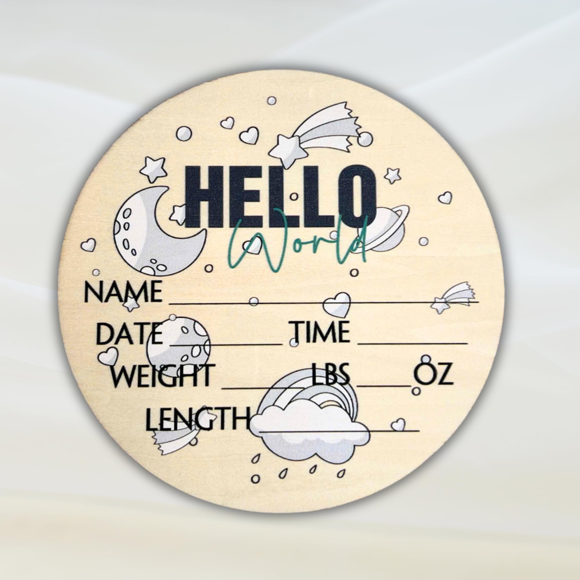 Generic Birth Announcement Sign displays newborn details clearly in a stylish display.