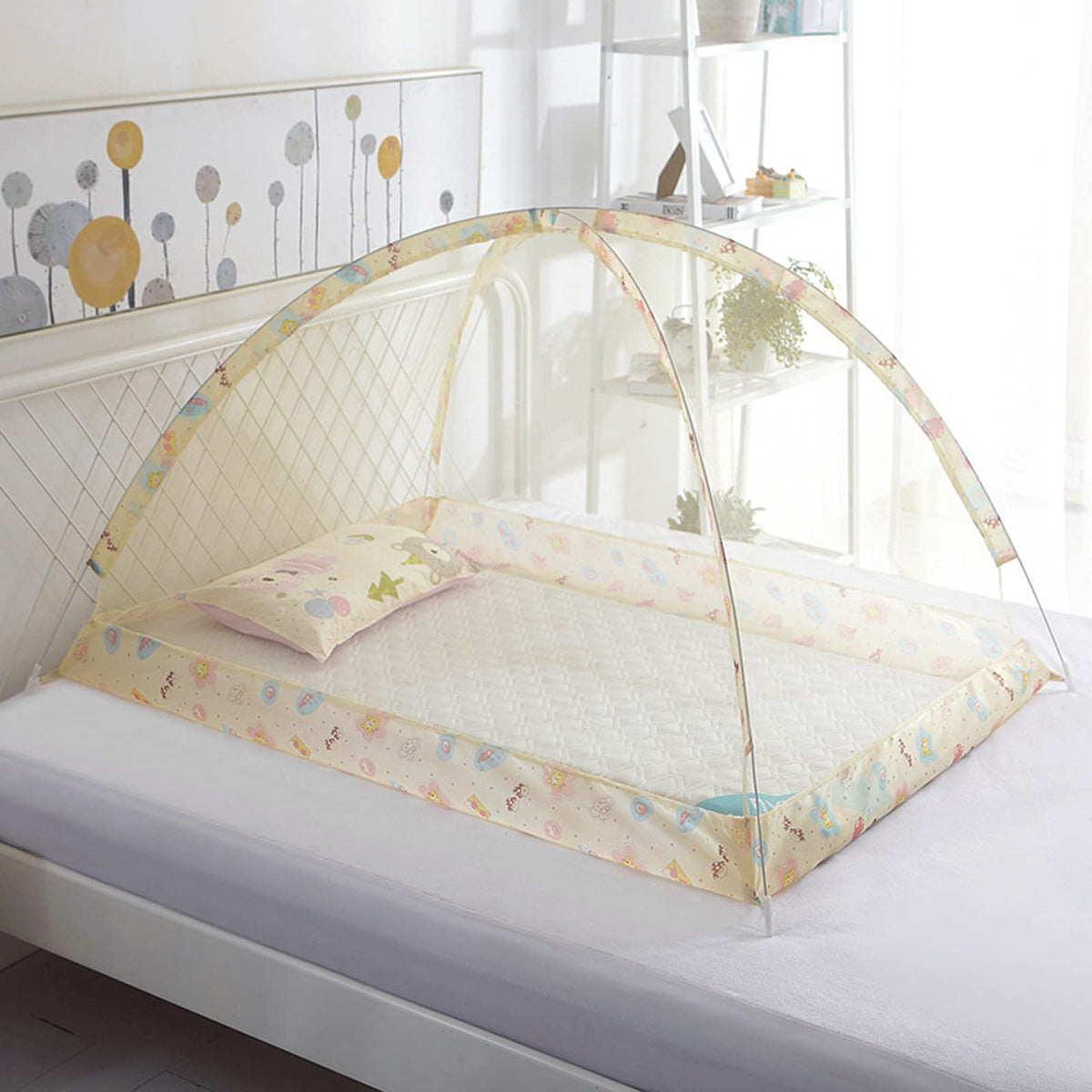 Generic crib mosquito net breathable cover for cooler, calmer sleep.