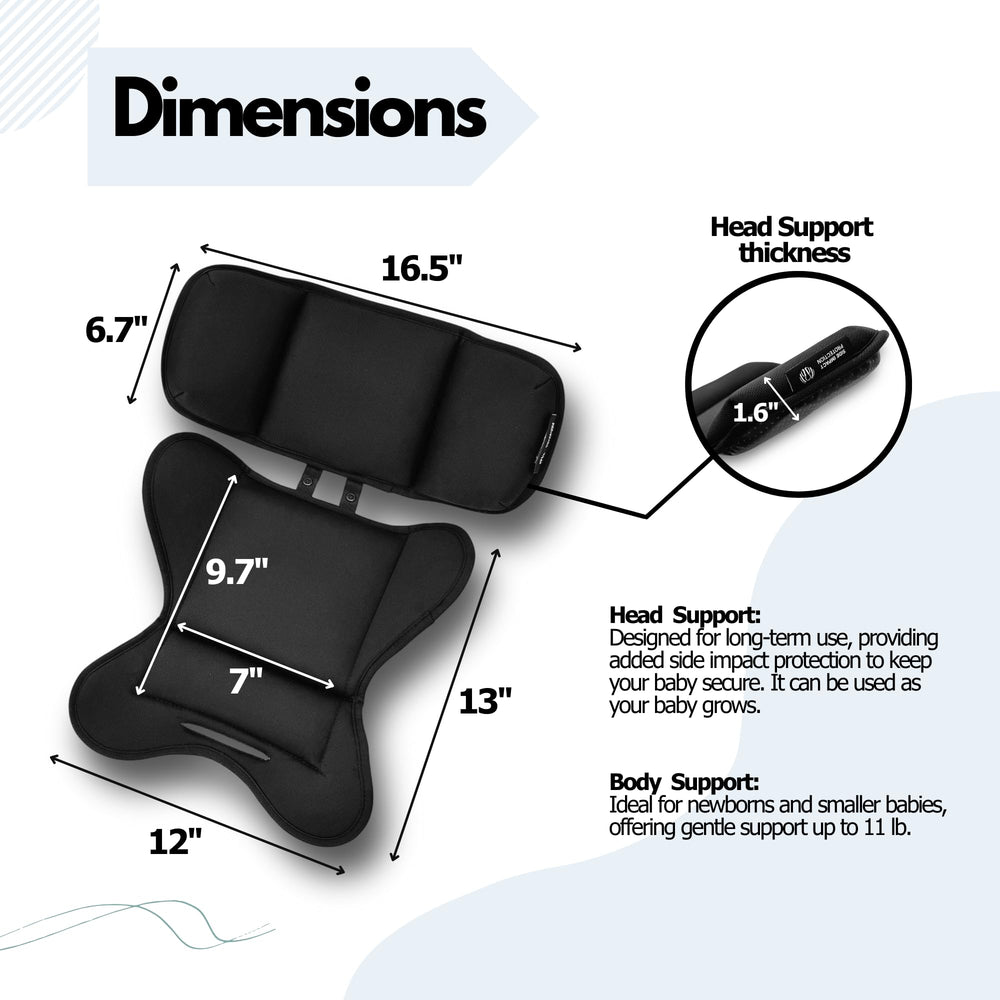 Cushioned padding with side impact for newborn comfort and security.
