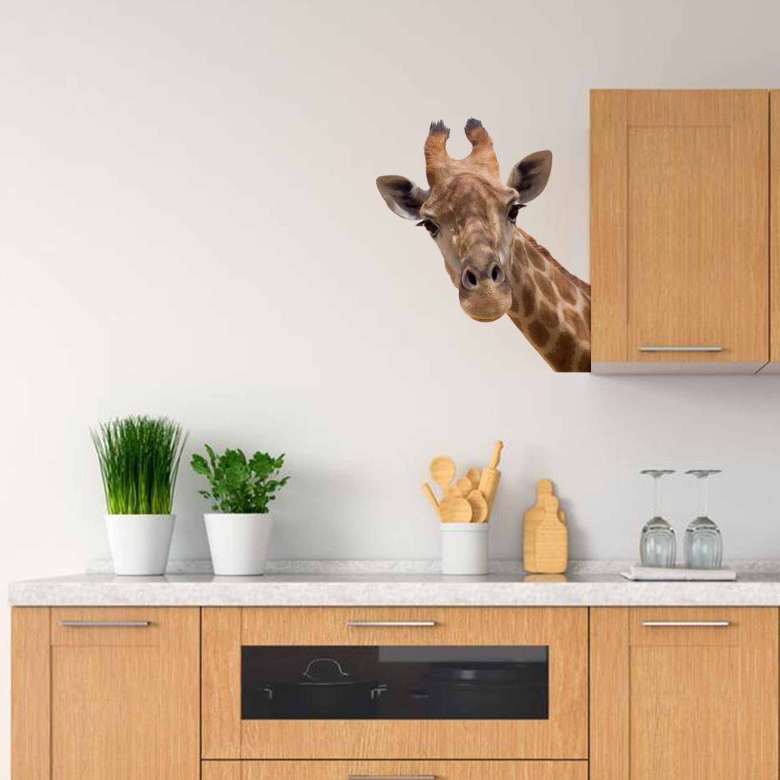 Generic Giraffe Wall Decal for fridge or closet, removable without residue