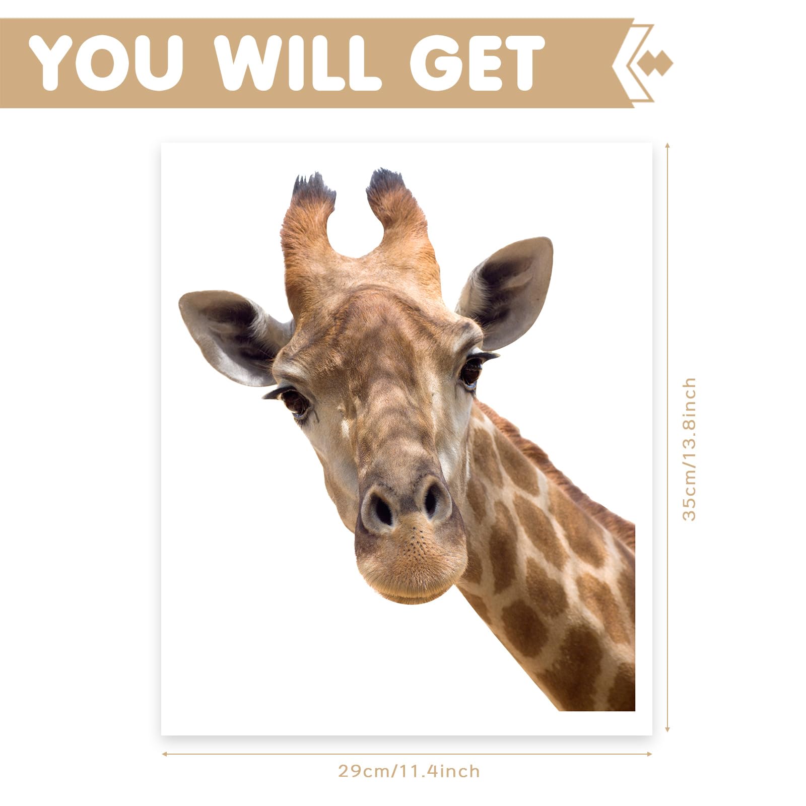 Generic giraffe vinyl decal with matte finish on light walls