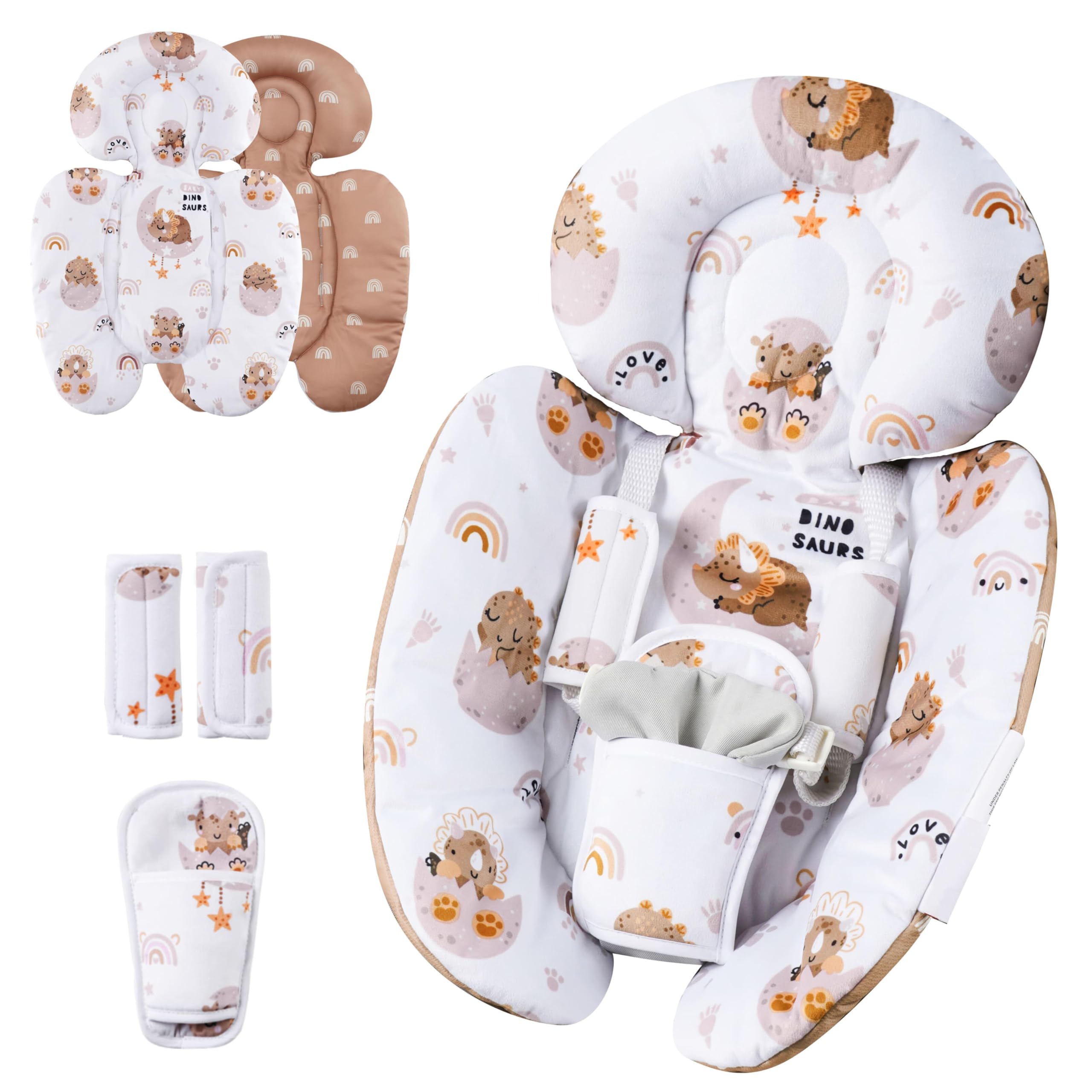 Generic Dinosaur Infant Seat Insert head-support keeps newborn head steady during rides