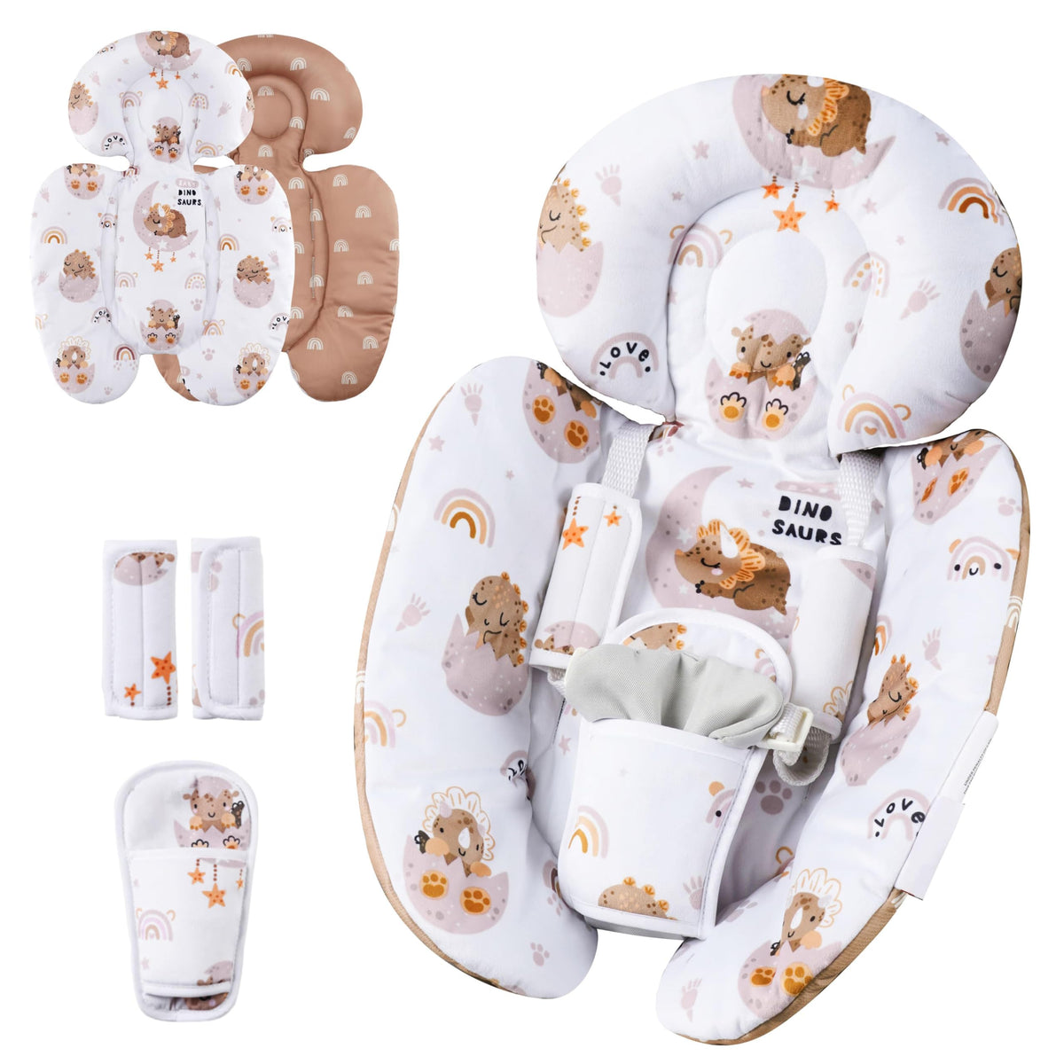 Generic Dinosaur Infant Seat Insert head-support keeps newborn head steady during rides