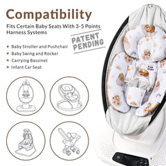 Generic Dinosaur Infant Seat Insert reversible design with plush velvet front for all-season comfort