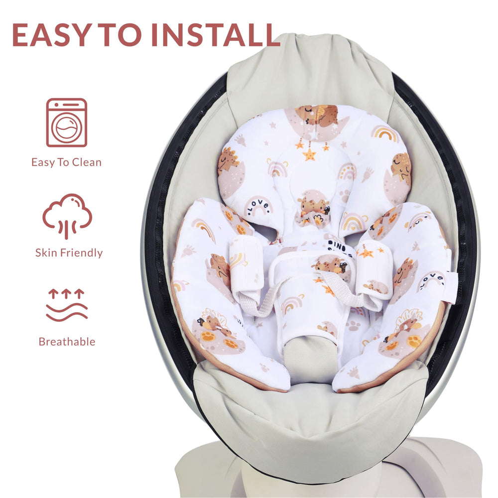 Generic Dinosaur Infant Seat Insert soft plush velvet front close-up