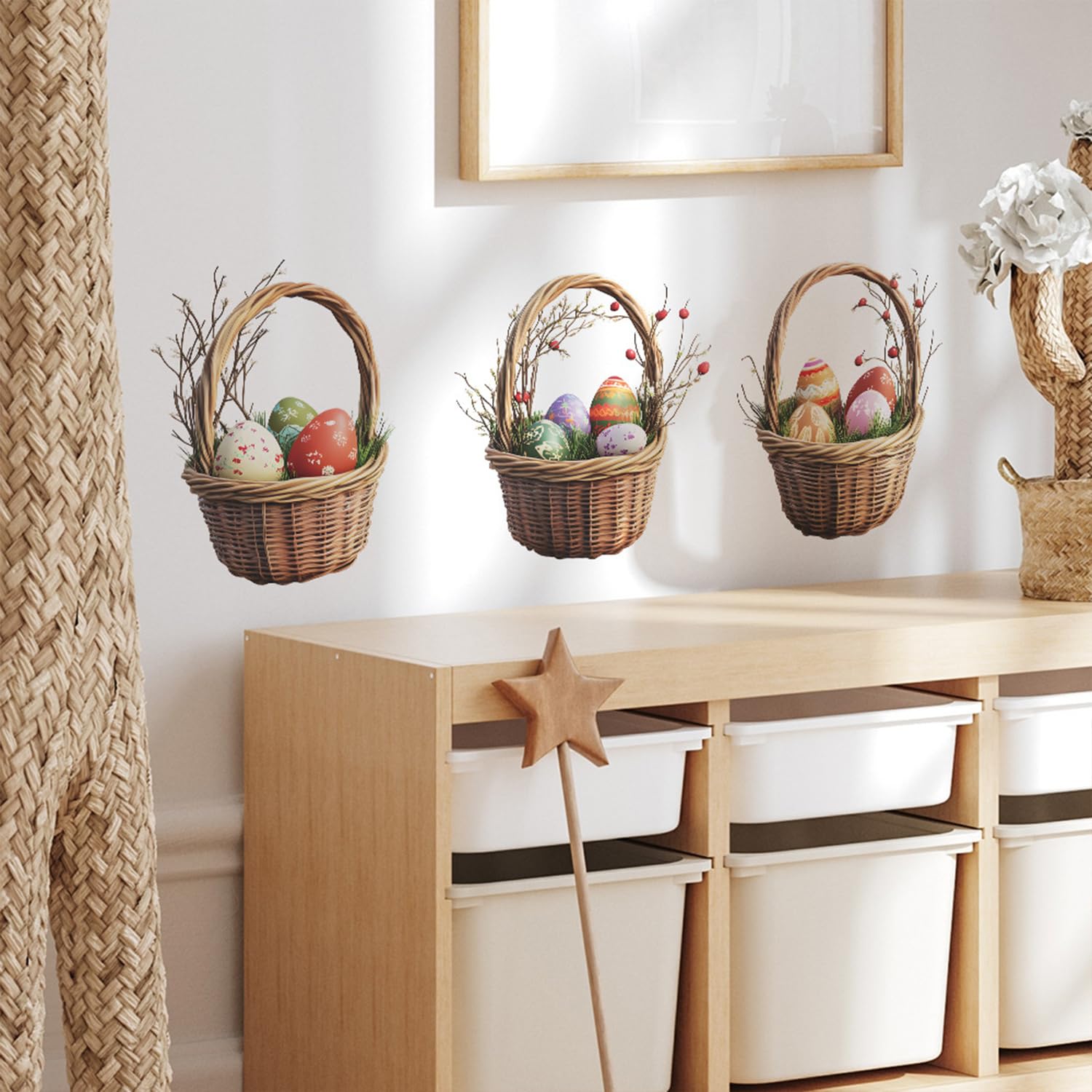 Generic Easter wall stickers ready to apply on walls, fridges, or glass doors.