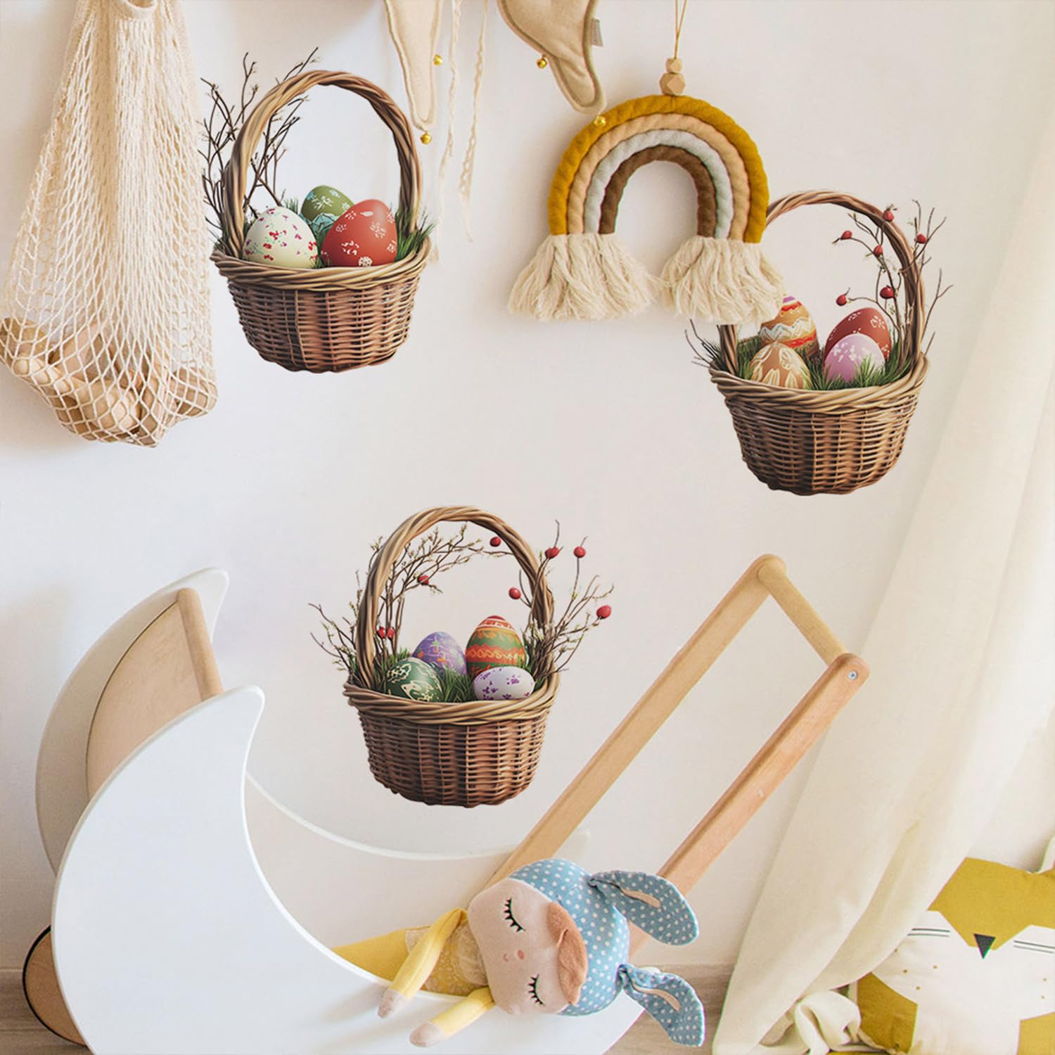 Generic Easter wall stickers suitable for cafes and offices as festive decor.