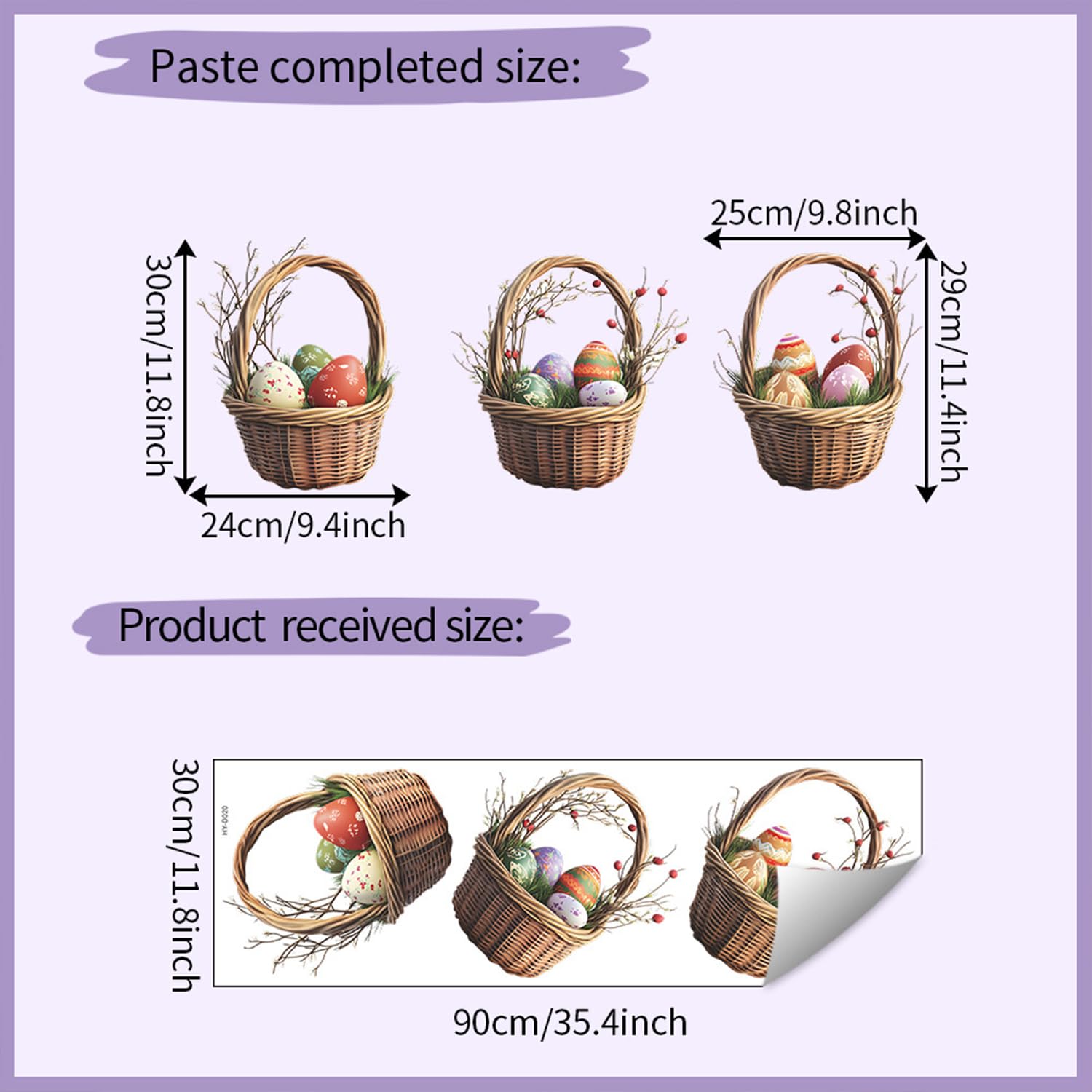 Generic Easter wall stickers for kitchen or dorm use, with easy removal.