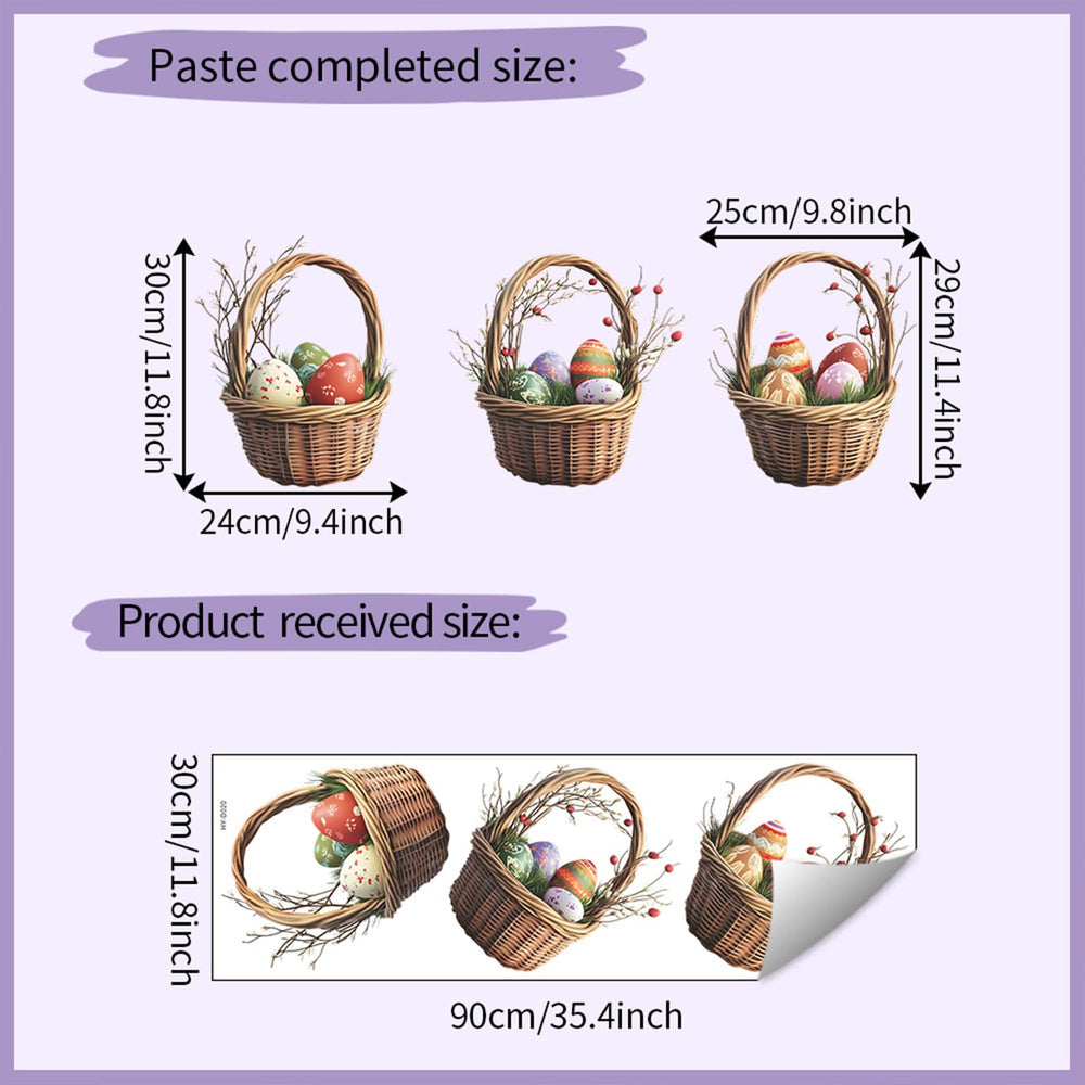 Generic Easter wall stickers for kitchen or dorm use, with easy removal.