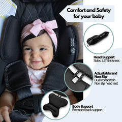 Ergonomic design supports proper posture during car rides.