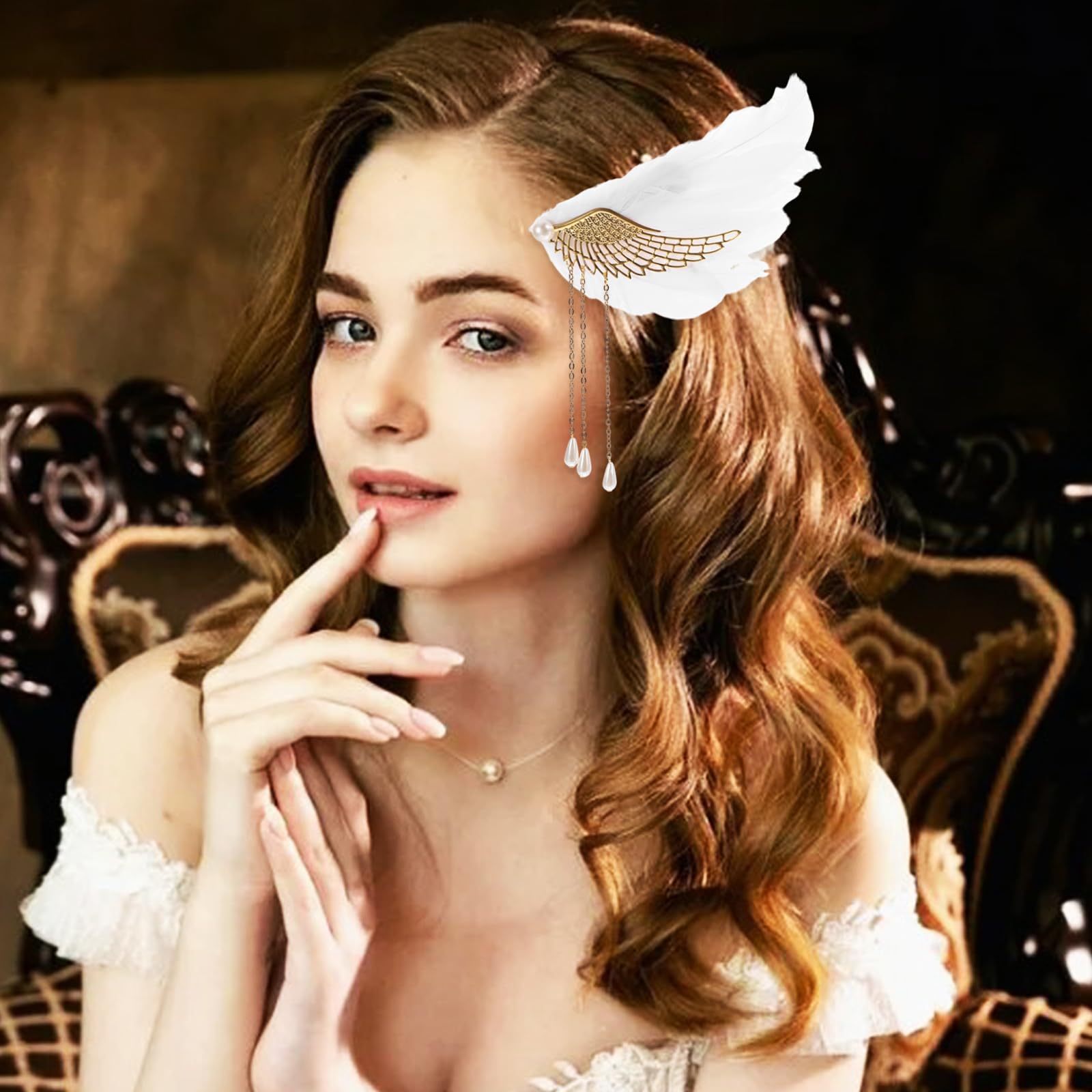 Pearl and crystal accents elevate any formal or party hairstyle