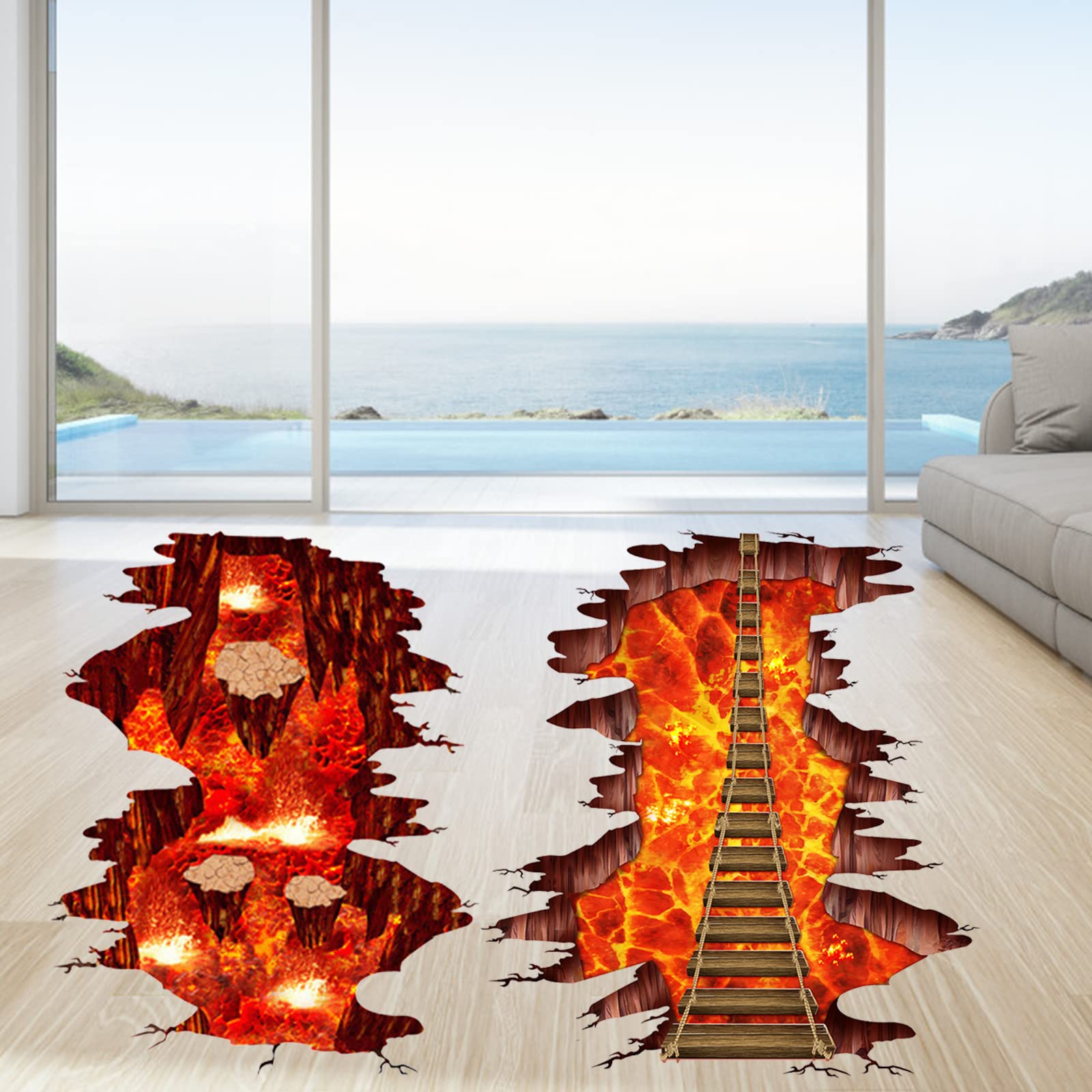 Generic flame lava wall sticker 3D adds vibrant wall focal point