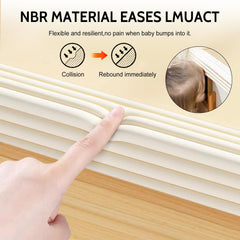 Generic foam corner protector demonstrates peel-and-stick installation for quick setup.
