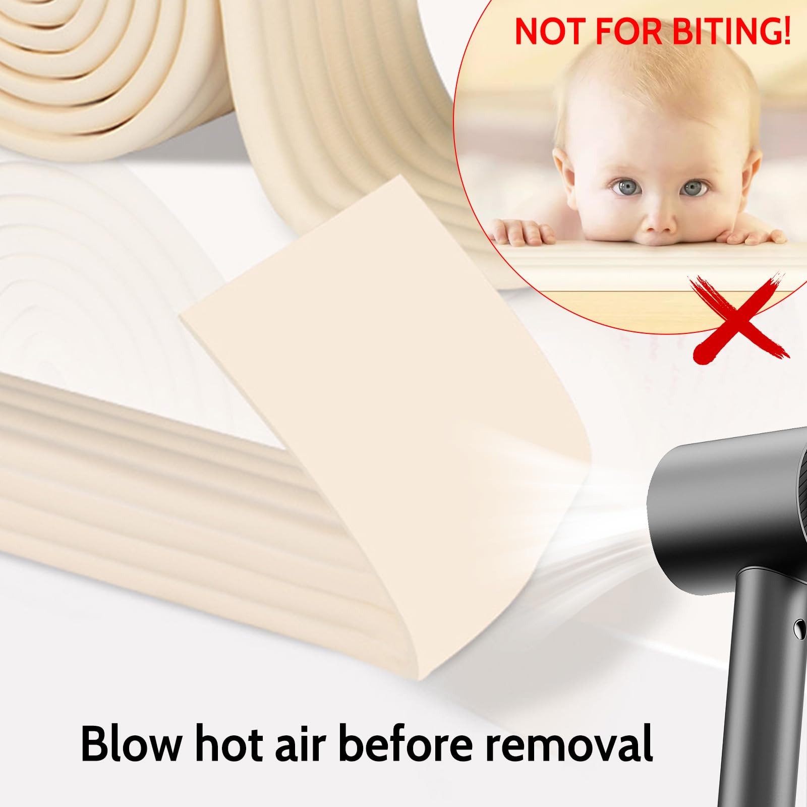 Generic wide 3.15-inch foam edge guard covers a table corner for full protection.