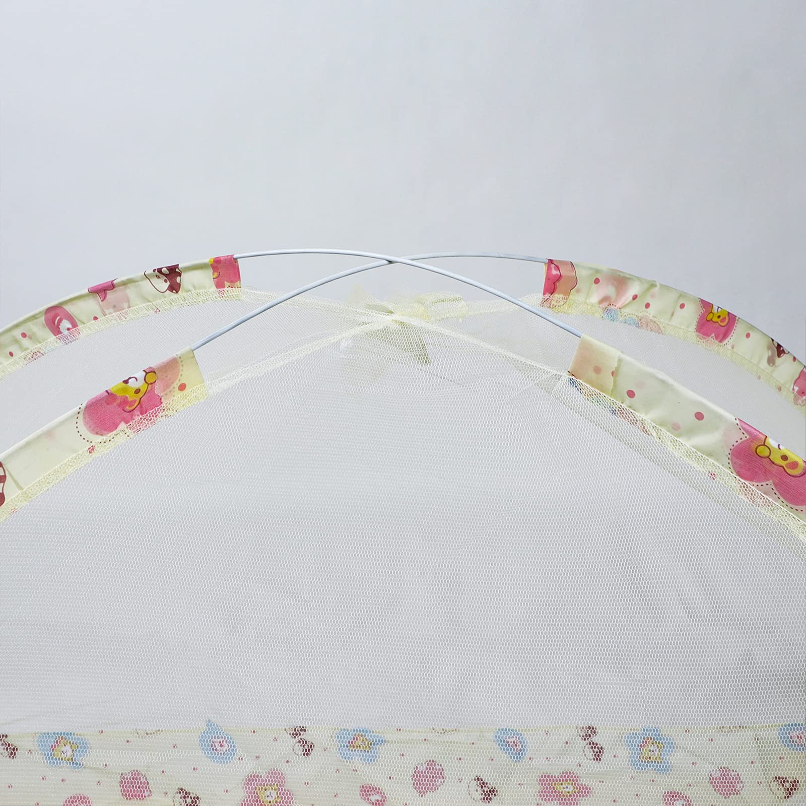 Generic foldable mosquito net fits most cribs and travels easily.