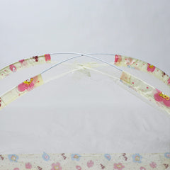 Generic foldable mosquito net fits most cribs and travels easily.