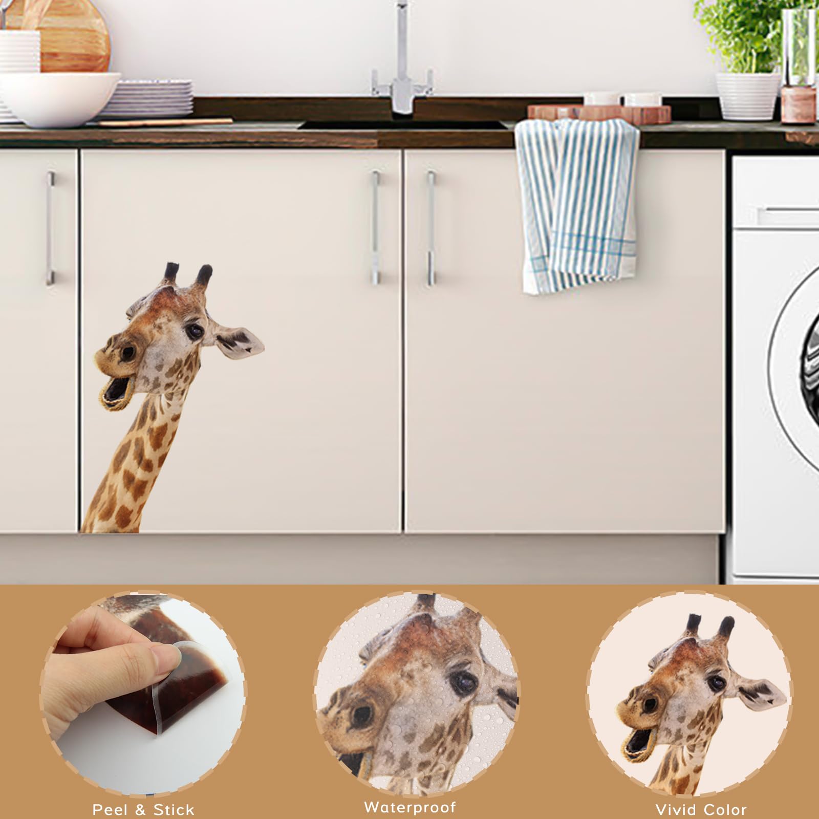 Generic giraffe wall decal on a nursery wall adding playful charm