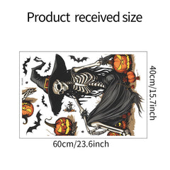 Generic Horror Halloween Witch Skeleton Wall Sticker PVC-safe finish resists moisture.
