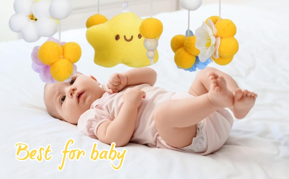 Generic hanging mobile for above cribs or changing tables offering calming focus