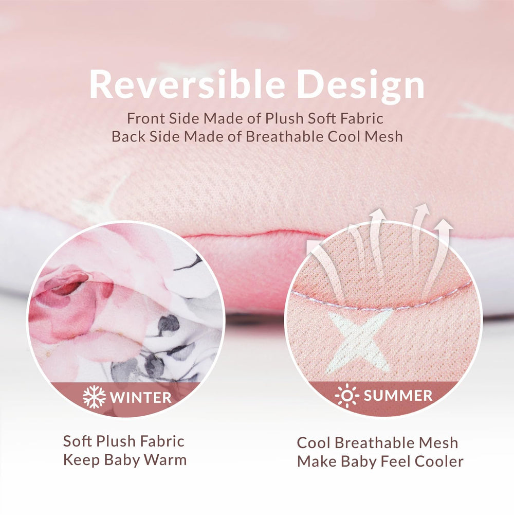 Generic Infant Car Seat Insert pink floral belt pads provide added protection