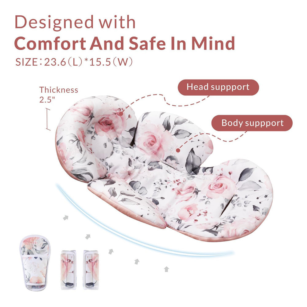 Generic Infant Car Seat Insert size and compatibility illustration for 0-12 months