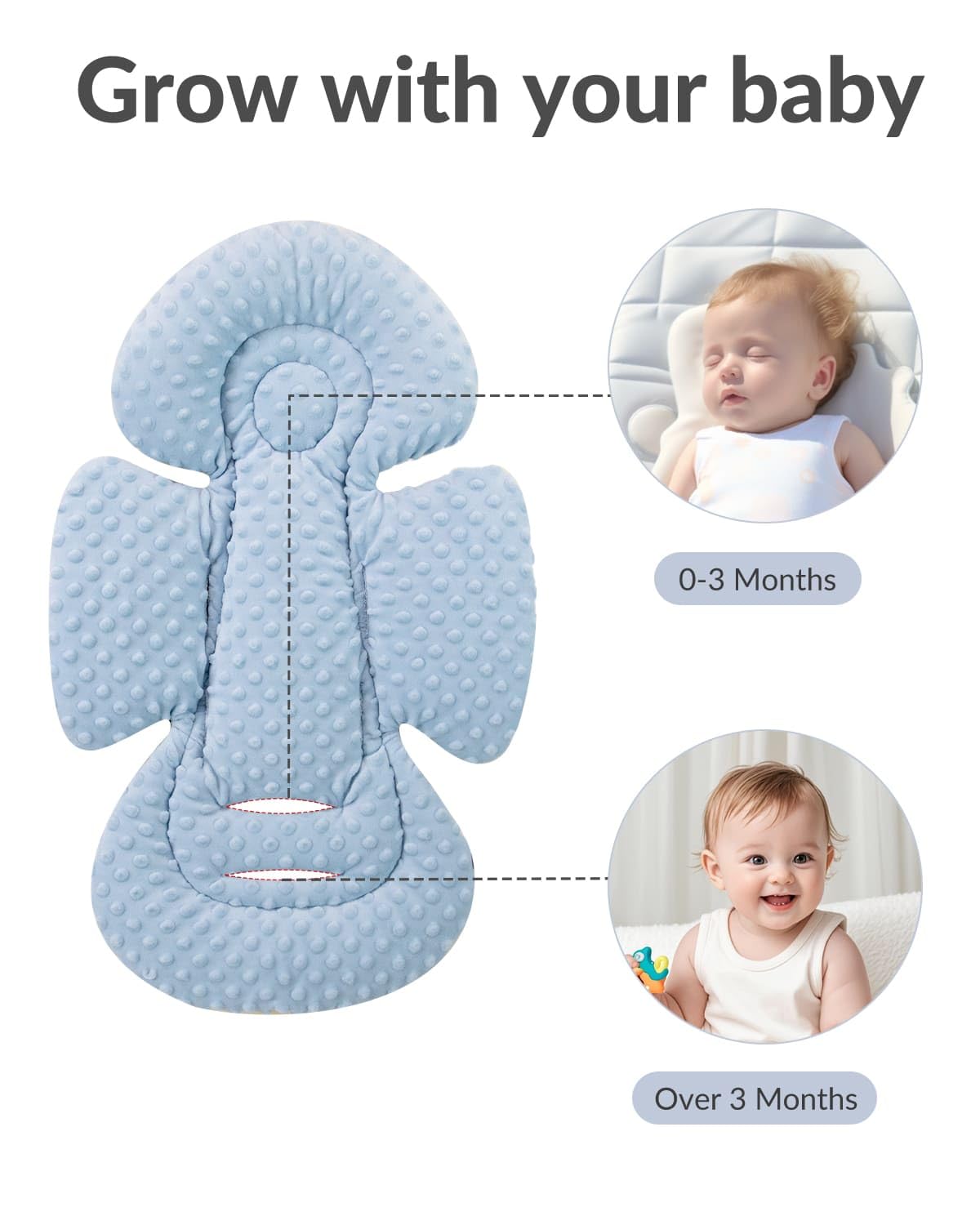 Generic infant insert dots dark blue all season comfort use in seat