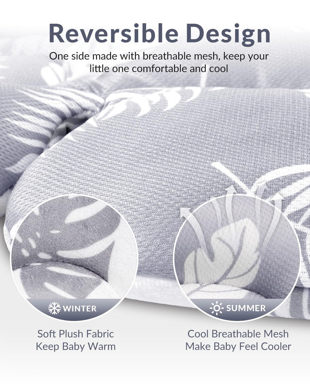  Belt covers included with Generic Infant Seat Insert for skin protection in Grey Leaf