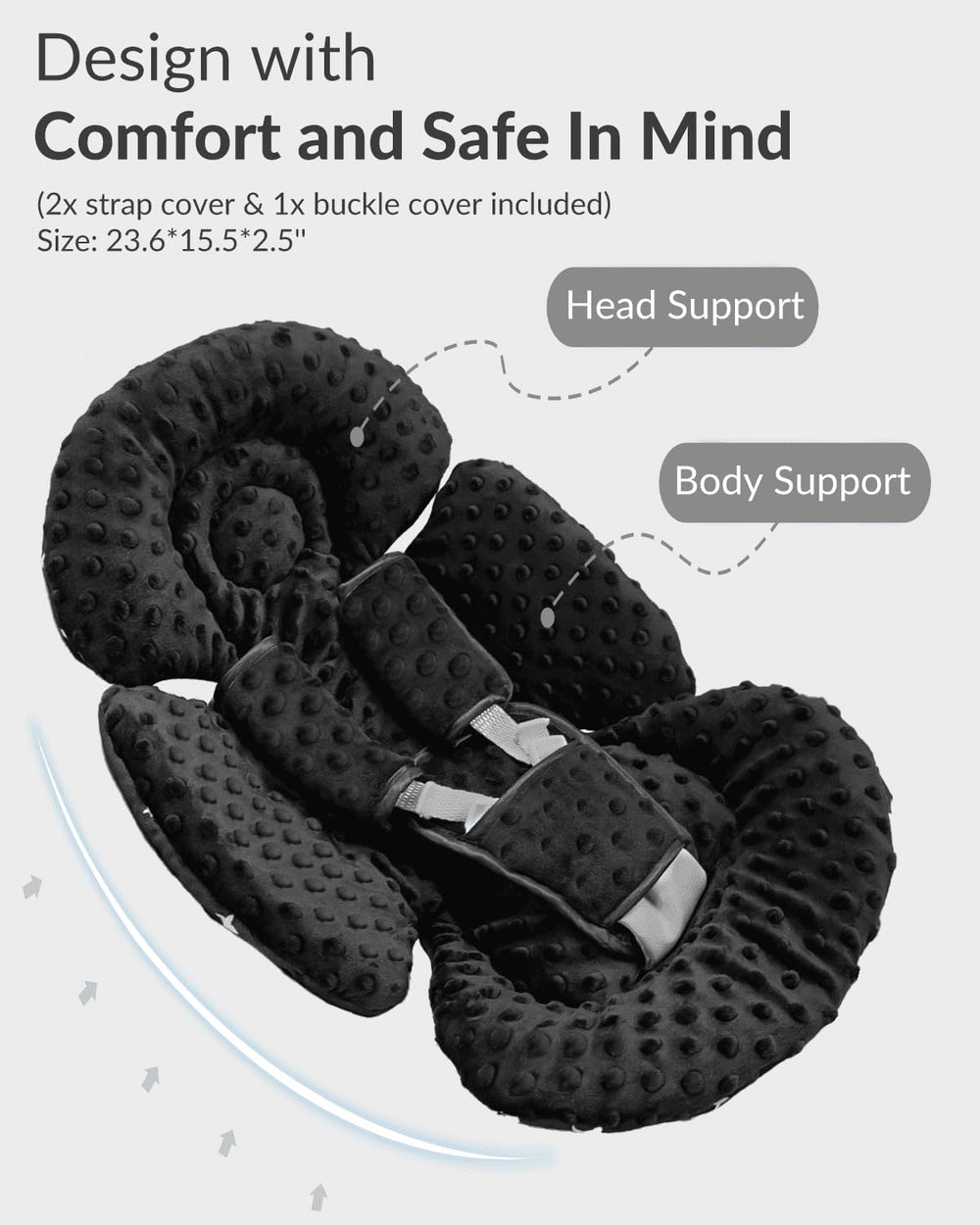 Generic infant seat insert machine washable for easy cleaning.