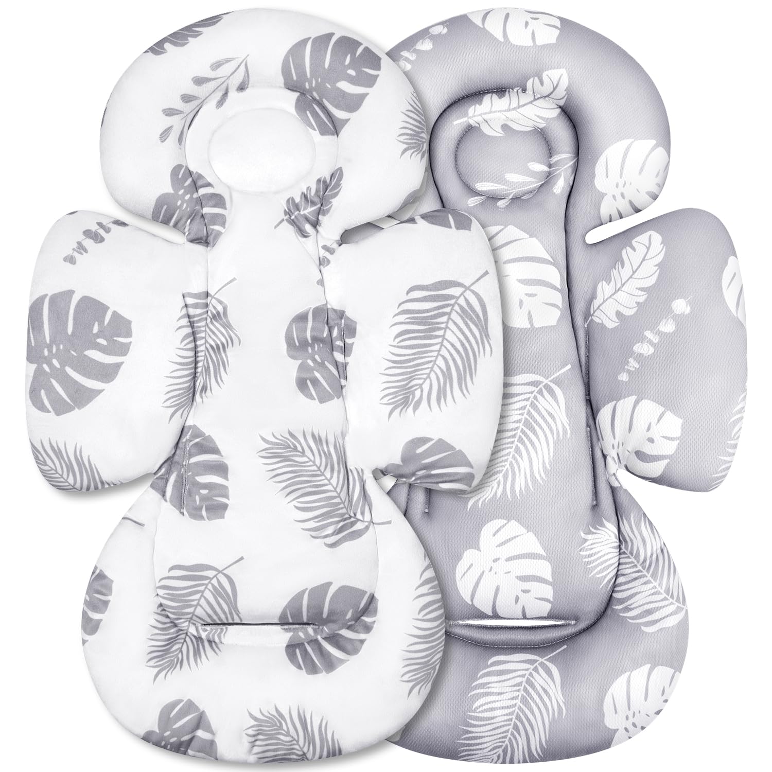 Machine washable care details for Generic Infant Seat Insert in Grey Leaf