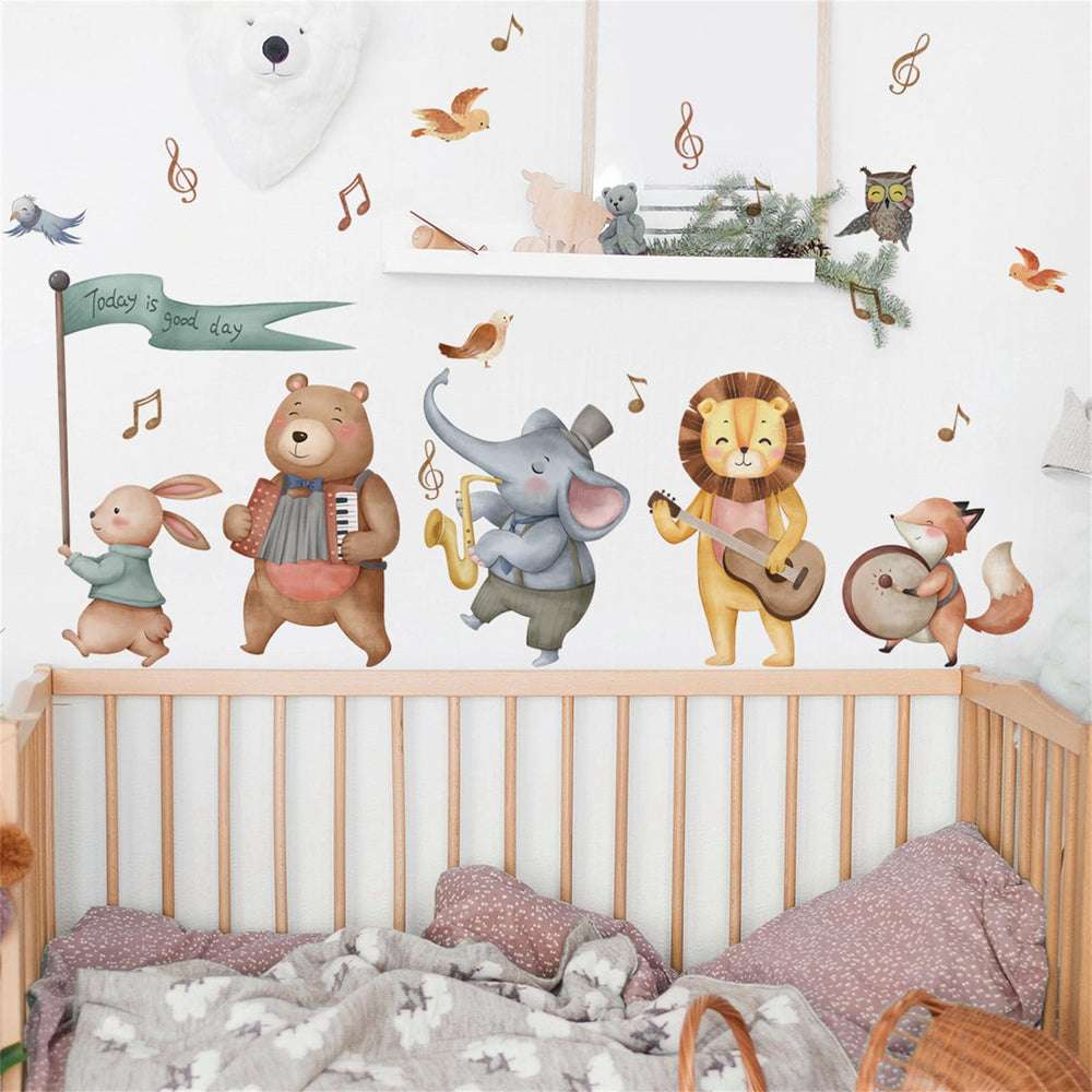 Generic Jungle Baby Animals elephant wall decal for nursery decor and easy removal.