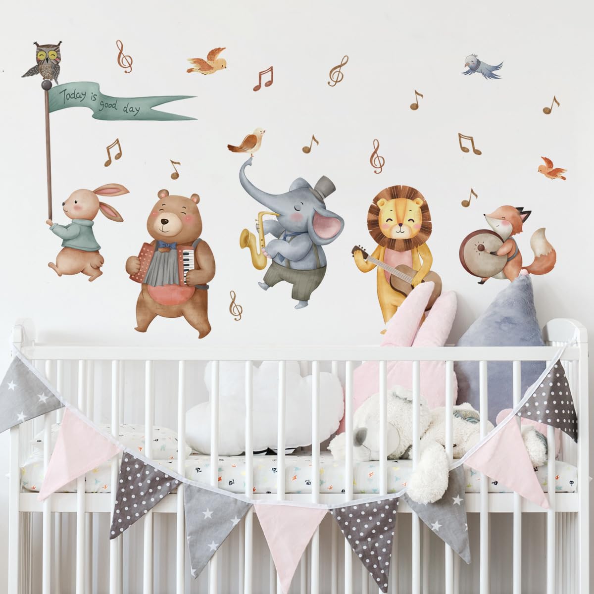 Generic Jungle Baby Animals lion wall decal brightens safari corners with peel-and-stick ease.