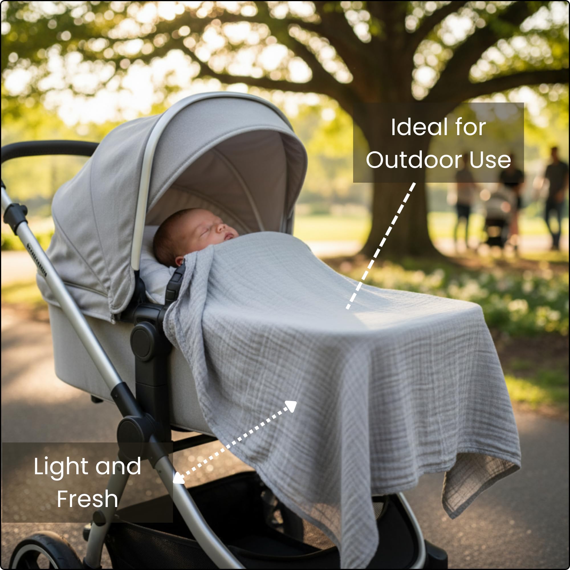 Generic Muslin Swaddle Blanket packaging in recyclable kraft box, eco-friendly gift option.