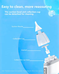 Detachable collection cup for easy cleaning and hygienic disposal.