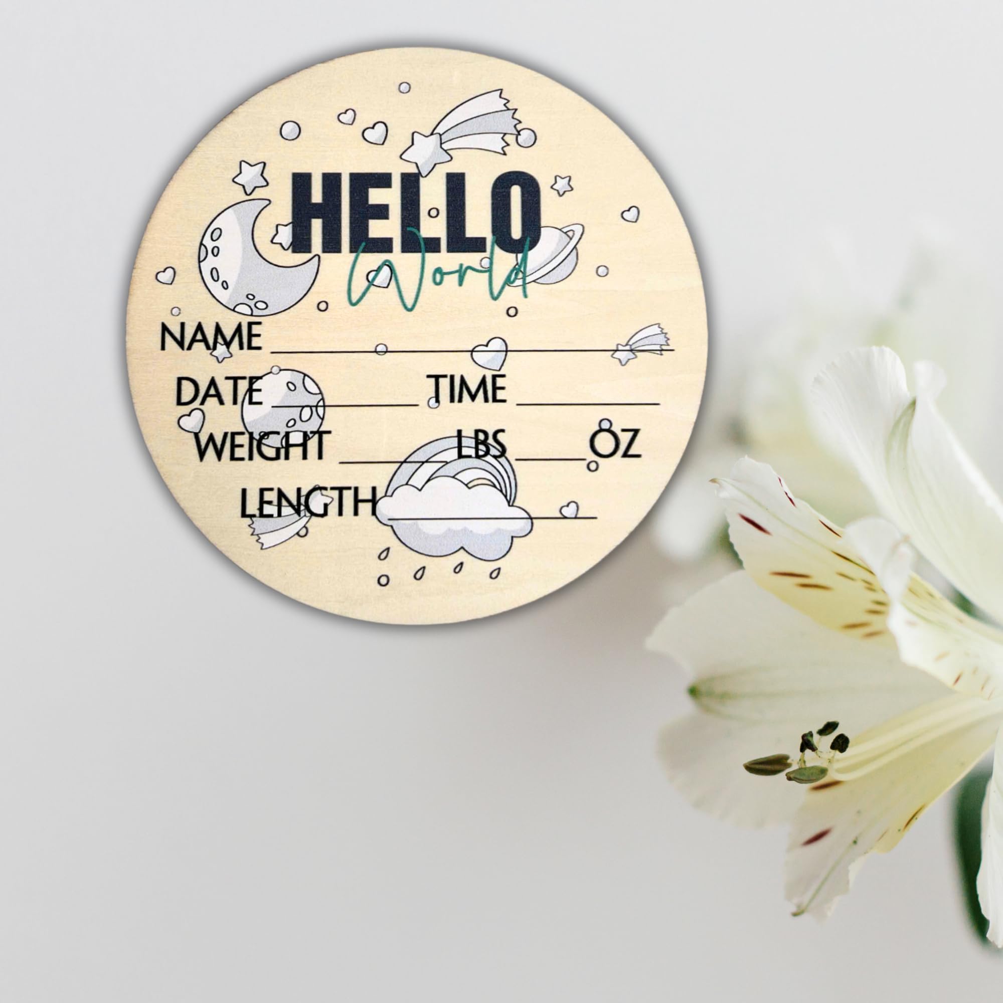 Generic Newborn Sign with name and birth info for a timeless keepsake.