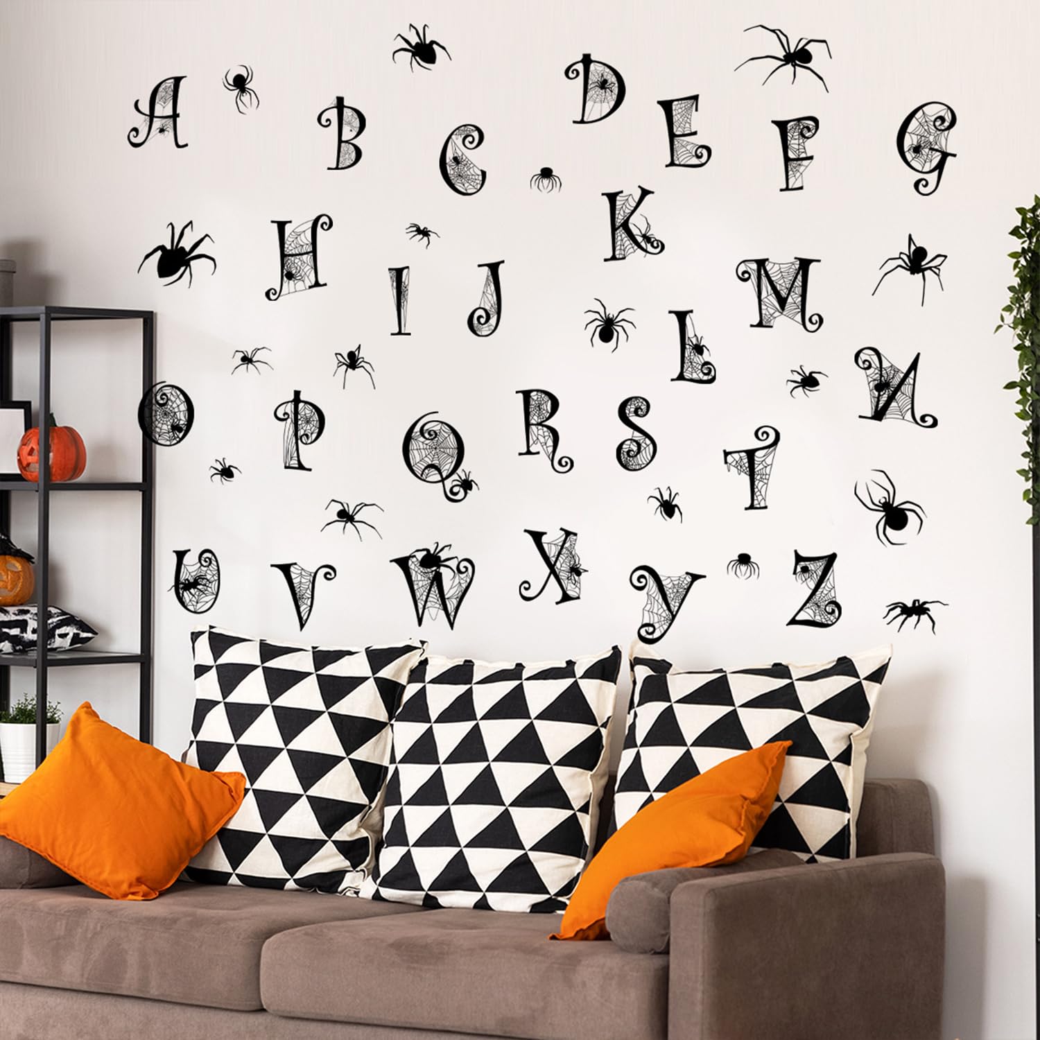 Generic peel-and-stick alphabet wall art for classrooms