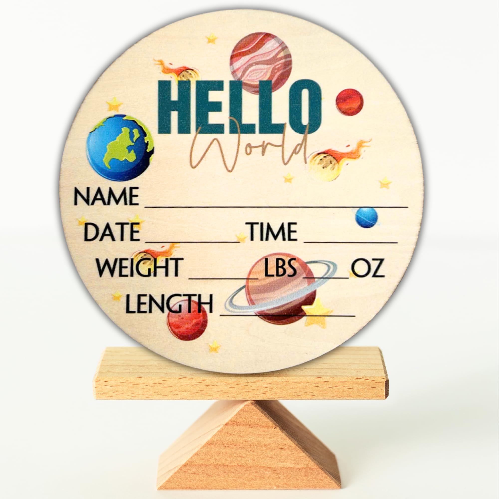 Generic Personalized Baby Announcement Sign customizes details for a stylish birth memento.